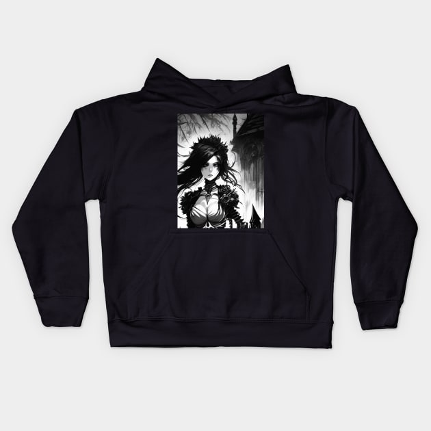 The Witching Hour: A Dark Art Print for Night Owls Kids Hoodie by ShyPixels Arts